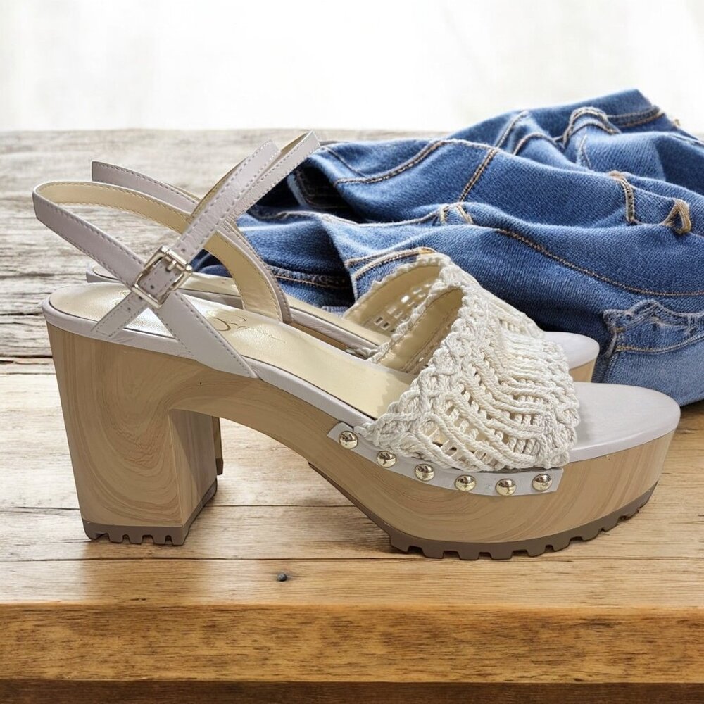 Jessica Simpson Timia Woven Slingback Platform Chunky Heel Lug Sole Sandals‎ 11